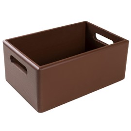 Creative Deco Brown Wooden Crate Fruit Box Basket 30 x 20 x 13 cm (+/-1 cm) with Handles without Lid Wooden Box Christmas for Documents Valuables Toys Tools