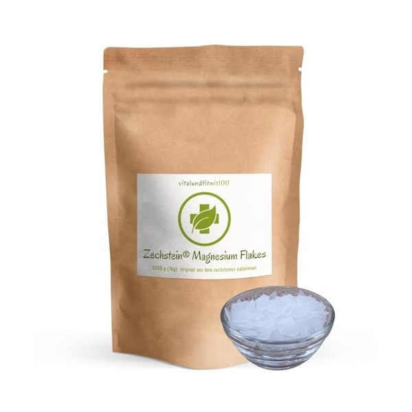 vitalundfitmit100 1 kg Original Zechstein Inside Magnesium Flakes, Flocken aus