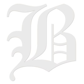 Applicable Pun Old English Letter B - Vinyl Decal for Outdoor Use on Cars, ATV, Boats, Windows and More - White 3 Inches Tall