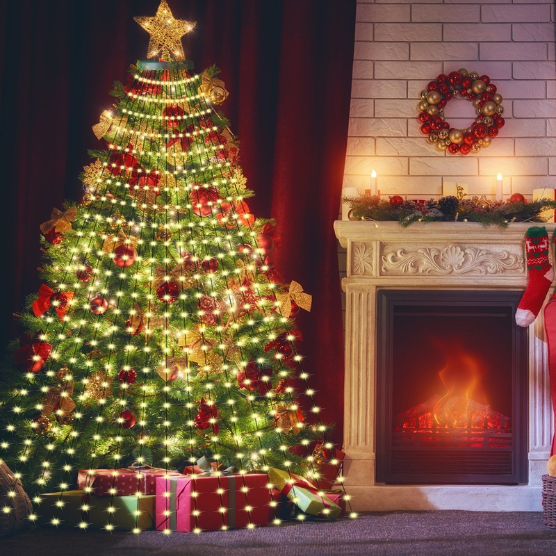 Christmas Tree Decorative Lights String Garden Layout Waterfall Lights Party