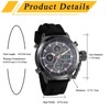 JewelryWe Watches Men's Analogue Digital Quartz Two Time Zone Wristwatch