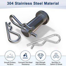 M METERXITY 20-Pack R-Shaped Cotter Pin, M1.2x25mm Stainless Steel Hairpin Hardware Spring R Clips for Trailer Locking/Trucks/Trucks Lock System, Heavy Retainer Pins