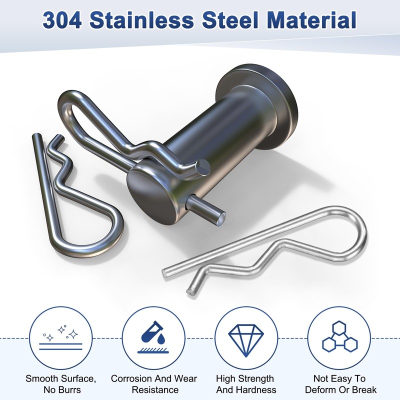 M METERXITY 20-Pack R-Shaped Cotter Pin, M1.2x25mm Stainless Steel Hairpin