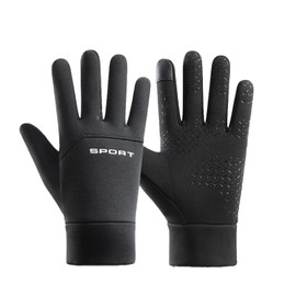 Waterproof Gloves Men, Mens Waterproof Gloves, Waterproof Gloves, Touchscreen Anti-Slip Grip Gloves, for Cycling, Snowboarding, Hiking, Running, Driving and Outdoor Sport (Black)