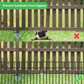 25 Panels 27 Ft(L) X 17 in(H) Animal Barrier Fence No Dig Garden Decorative Fence Rustproof Metal Wire Panel Border for Dog Rabbits Ground Stakes Defense and Outdoor Patio, T Shape
