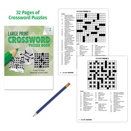 ZOCO - 25 Large Print Puzzle Book Gift Packs - Each Pack Includes (1) Word Search, (1) Crossword, (1) Sudoku, (1) Pencil - Handout & Promotional Item for Hospitals, Senior Centers | VOL. 2