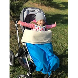 Waterproof Warm Pram Buggy Jogger Blanket (Aqua/Organic Cotton)