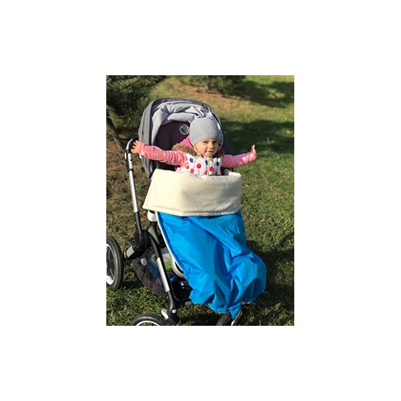 Waterproof Warm Pram Buggy Jogger Blanket (Aqua/Organic Cotton)