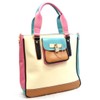 LOEM color block ivy pink lock shoulder Bag Handbag pockets