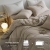 MooMee Bedding Duvet Cover Set Striped 100% Washed Cotton Linen