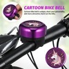 Sewroro Unicorn Bike Bell Purple Bicycle Handlebar Bell with Loud
