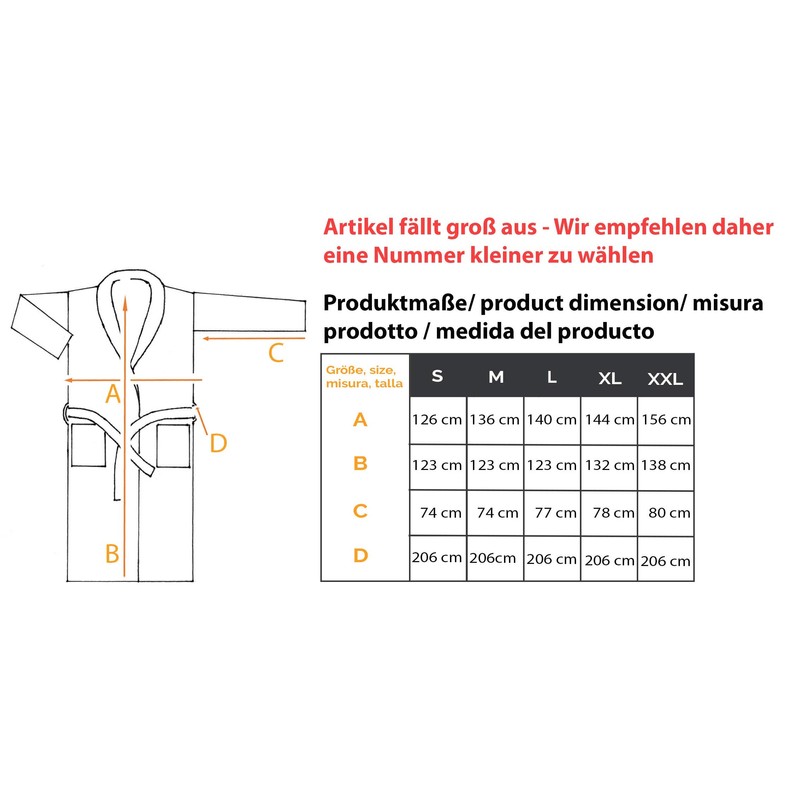 ZOLLNER Velour Bathrobe Unisex Cotton Blend 348, graphitegray, S