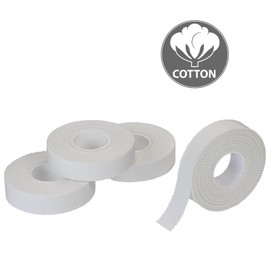 ALPIDEX 4 Rolls Sports Tape Set, Finger Tape 1.5 cm x 10 m, Tape Climbing Tape, White / Black, Volleyball, Handball, Bouldering, Colour: White