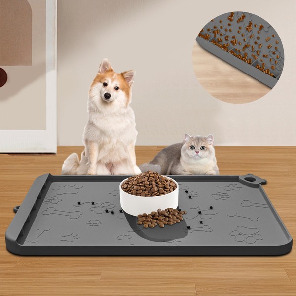 Dog Food Mat, Silicone Dog Mat for Food and Water