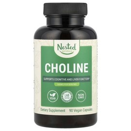 Nested Naturals Choline, 500 mg , 90 Vegan Capsules (250 mg per Capsule)
