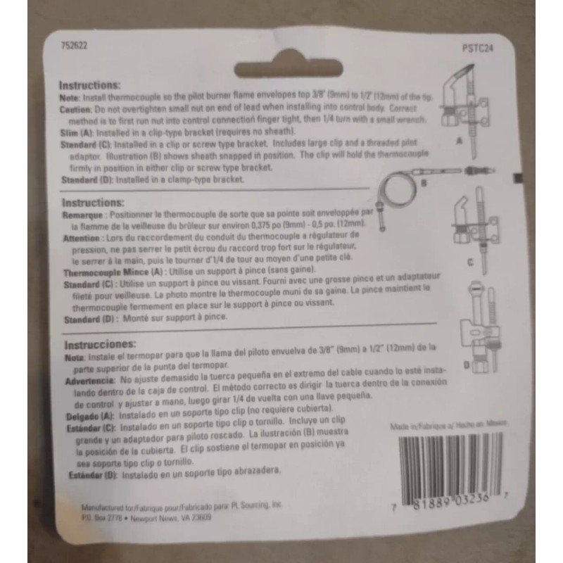 Proselect 24" Thermocouple Universal Fit Proselect PSTC24 - NIB