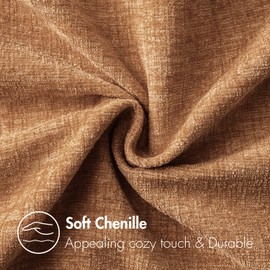 MIULEE Pack of 2 Brown Throw Pillow Covers 18x18 Inch Soft Chenille Pillow Covers for Sofa Living Room Couch Solid Dyed Cases