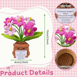 mobumeia Pocket Hug Positive Flowers, Positive Creative Knitting Wool Forget Me Not Flowers, Courage Gift, Best Friend Funny Gift for Family Friend Patient