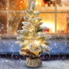 Pre-lit Snowy Mini Christmas Tree, Small Tabletop Flocked Christmas Tree