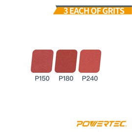 POWERTEC 11022-1 6 x 48-Inch Aluminum Oxide Sanding Belt Assortment, 3 Each of 100/180/ 240 Grits, 9 PK