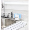 AuldHome White Enamel Sponge Holder; Rustic Enamelware Kitchen Sink Accessory