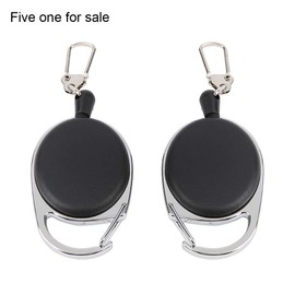 Dilwe - Llavero retr¨¢ctil con cuerda de alambre de nailon de 60 cm, soporte para tarjetas de identificaci¨®n con clip de metal para tarjetas de identificaci¨®n, uso al aire ¨²ltima intervensi¨®n, camping de monta?a, otros accesorios de herramientas de m