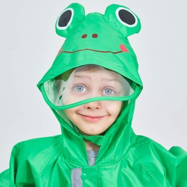 Toddler Rain Suit Baby Rain Suit with Hood Waterproof Coverall One Piece Rain Suit Kids (3-10 Years) Green