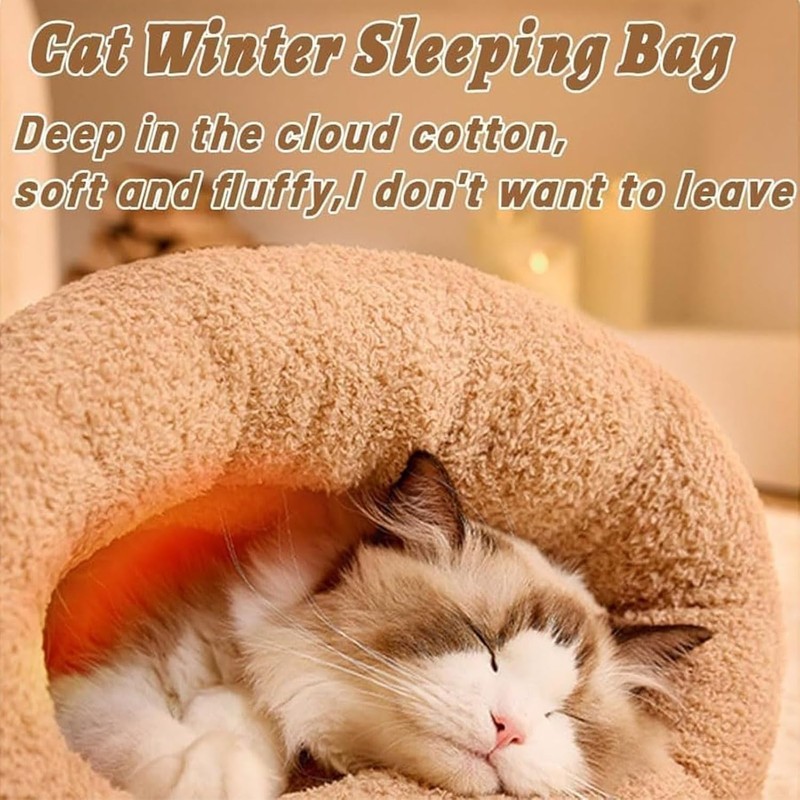 Mtxorvix Cat Sleeping Bag For Indoor Cats, Cat Winter Sleeping