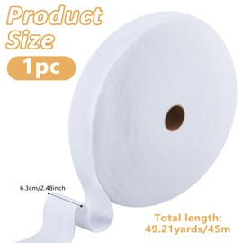 DICOSMETIC 1Roll 49.21 Yards Jelly Roll Batting Strip Cotton Blend Fleece Batting 2.48 Inch Wide Flexible Quilt Battings for Jelly Rolls Rugs Battings Strips Throw Rugs