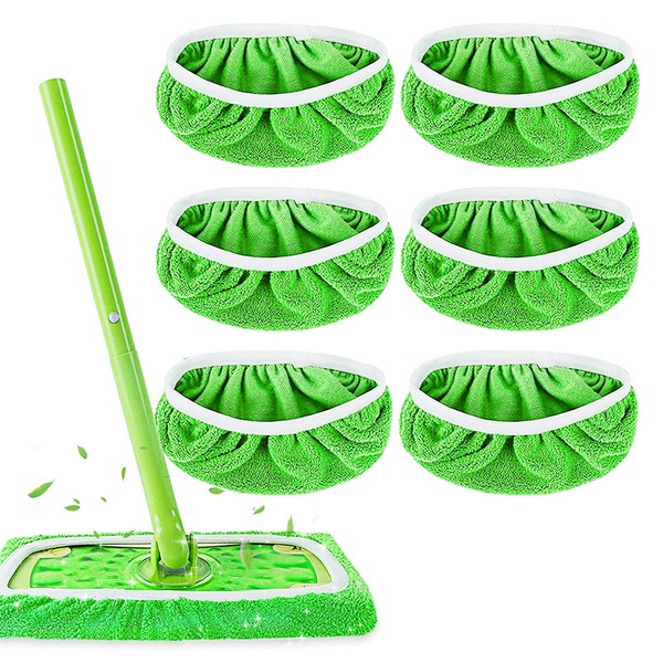 Mop Cloth, Reusable 6 Pieces Sweeper Mop, Floor Cloths Microfibre