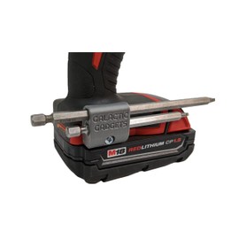 MAGNETIC Bit Holder for Milwaukee M18 Drill - Side Mounted - Strong Magnets - Low Profile Design - Galactic Gadgets (Grey)