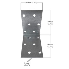 Corner Braces Brackets Plates Pack of 10pcs Heavy Duty Wooden Right Angle Iron, Metal Steel Sheet Galvanised (60 x 60 x 40 x 2mm)