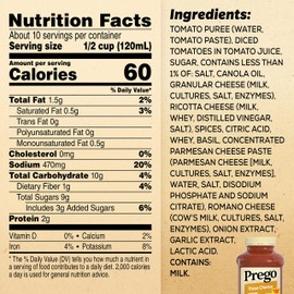 Prego Three Cheese Pasta Sauce, 45 Oz Jar