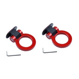 Vaguelly 2pcs Universal Racing Style Tow Hook Decor Vehicle Modified Trailer Hook Sticker Car Bumper Decoration Car Accessories