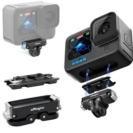 Compatible with GoPro Hero13 12 11 10 9/11 Mini/MAX Magnetic Quick Release Metal Foldable Adapter Quick Release Connectable Tripod Selfie Stick