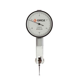 Groz 16242 DIAL Test Indicator, White FACE, 0.03",0.0005" 0-15-0, ?1-1/4", Horizontal