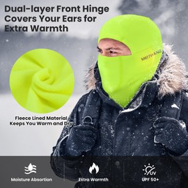 Meitward Ski Mask Balaclava Face Mask for Men & Women, Winter Mask Windproof Face Cover - Skiing, Snowboarding, Motorcycle, Yellow, One Size