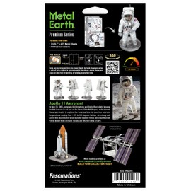 Fascinations Metal Earth Premium Series Apollo 11 Astronaut 3D Metal Model Kit Bundle with Tweezers