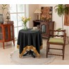 F-CHU Luxury Black Tablecloth Thickset Velvet Tablecloth with Beautiful Gold
