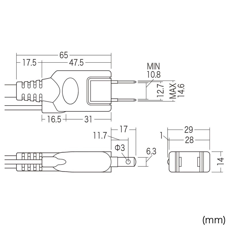 Sanwa Supply TAP-F37-3ZSR Power Strip 7 Outlet (3P) 3 m