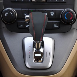 SUNBREATH Shift Knob Cover Compatible with CRV 2023-2026 Red Stitches
