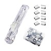 DSBGKJI Mini Push Stapler, Paper Clamp Clip Dispenser with 50