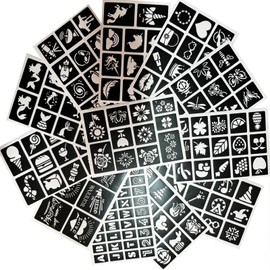 Glitzer Tattoo Schablonen,Temporäre Tattoo Schablonen, 14 Blätter 182 Stück Glitter Henna Tattoo Schablonen, Glitzertattoos Schablone für Kinder & Erwachsene Gesicht Hand Fuß Finger