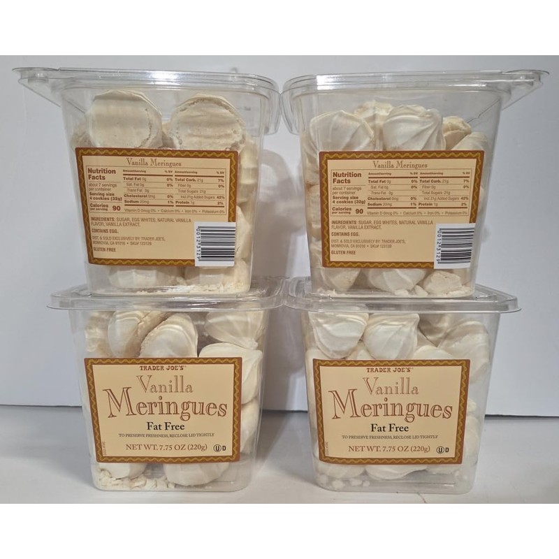 Trader Joe Vanilla Meringues Gluten & Fat Free 7.75oz 220g