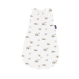 TRÄUMELAND Baby Summer Sleeping Bag Little Farm Green, 0.5 TOG, Lightweight, Breathable Baby Sleeping Bag Made of 100% Cotton for Hot Summer Nights, Oeko-Tex 100 Certified, Non-Toxic & Skin-Friendly