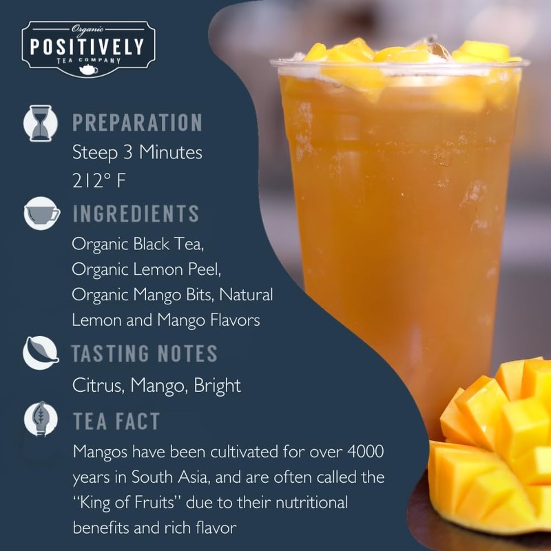 Organic Positively Tea Company, Mango Tango Black Tea, Loose Leaf,
