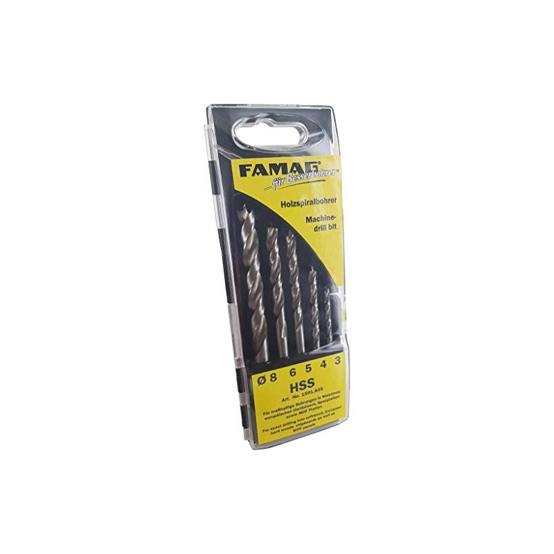 FAMAG Wood Drill Bit Set 5-Piece Diameter 3, 4, 5,