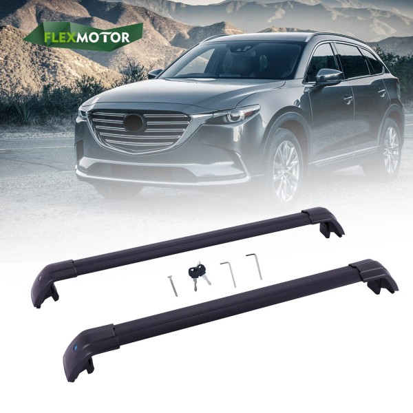 FLEXMOTOR Lockable 165lbs Cross Bars Roof Racks for Mazda CX9