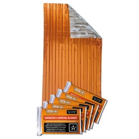TITAN Survival XL Mylar Survival Blankets 5 Pack 70” x 90” - 90% Heat Retention & Waterproof Design - Emergency Blanket Cold Weather Protection & Survival Kits - Durable Space Blanket for Outdoor Use