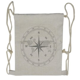 Lunarable Compass Drawstring Backpack, Naval Marine Seaman Life, Sackpack Bag